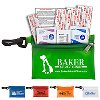8 Piece First Aid Kit with Plastic Carabiner Attachment